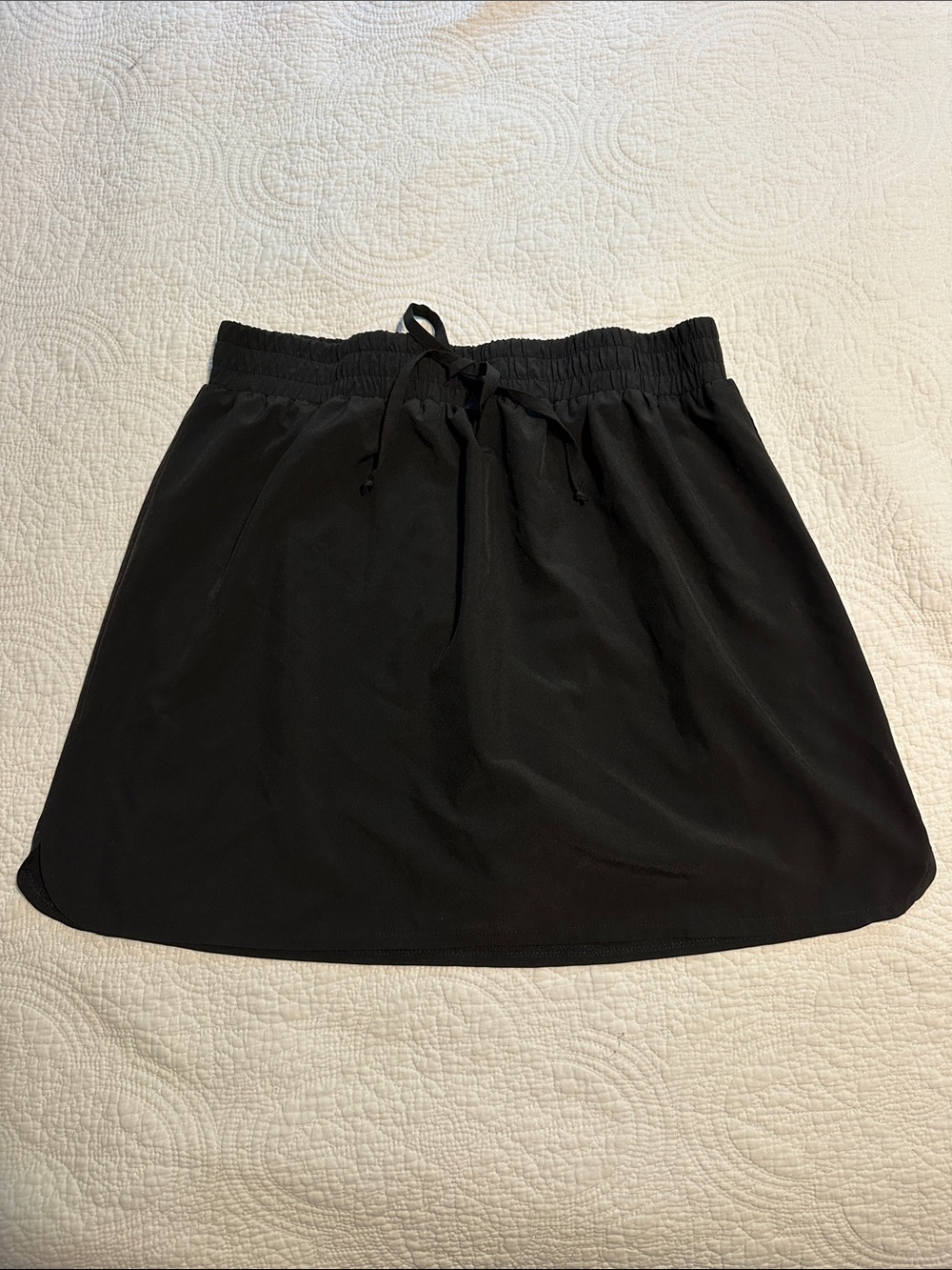 Soho Apparel Black Elastic Drawstring Mini Skirt